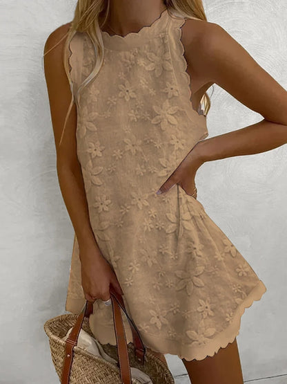 Casual Lace Sleeveless Mini Dress