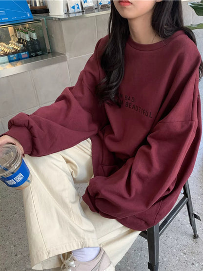 Letter Graphic Crew Neck Sweatshirt