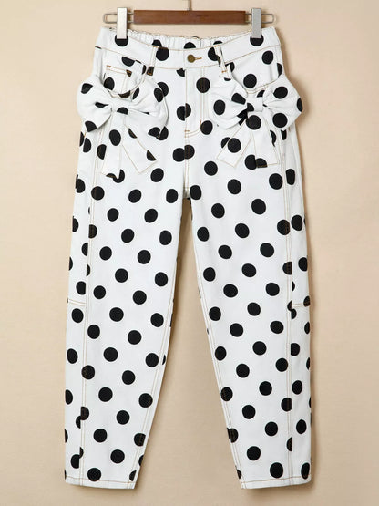 Polka Dot High-Waisted Jeans