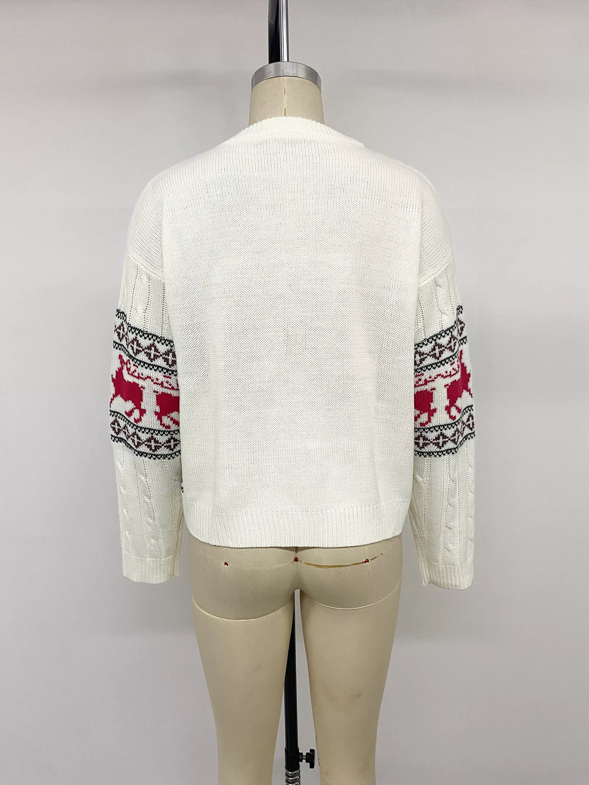 Christmas Reindeer Pattern Cable Knit Sweater