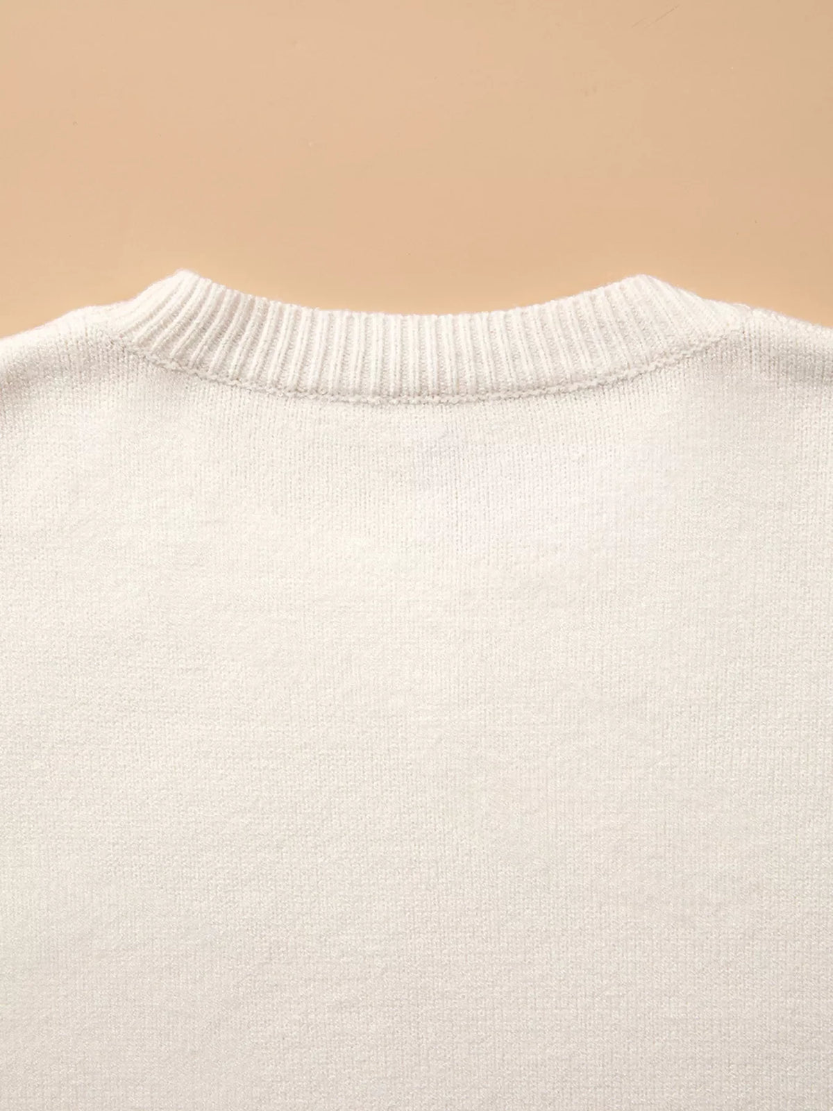 Pixel Snowflake Reindeer Christmas Round Neck Casual Sweater