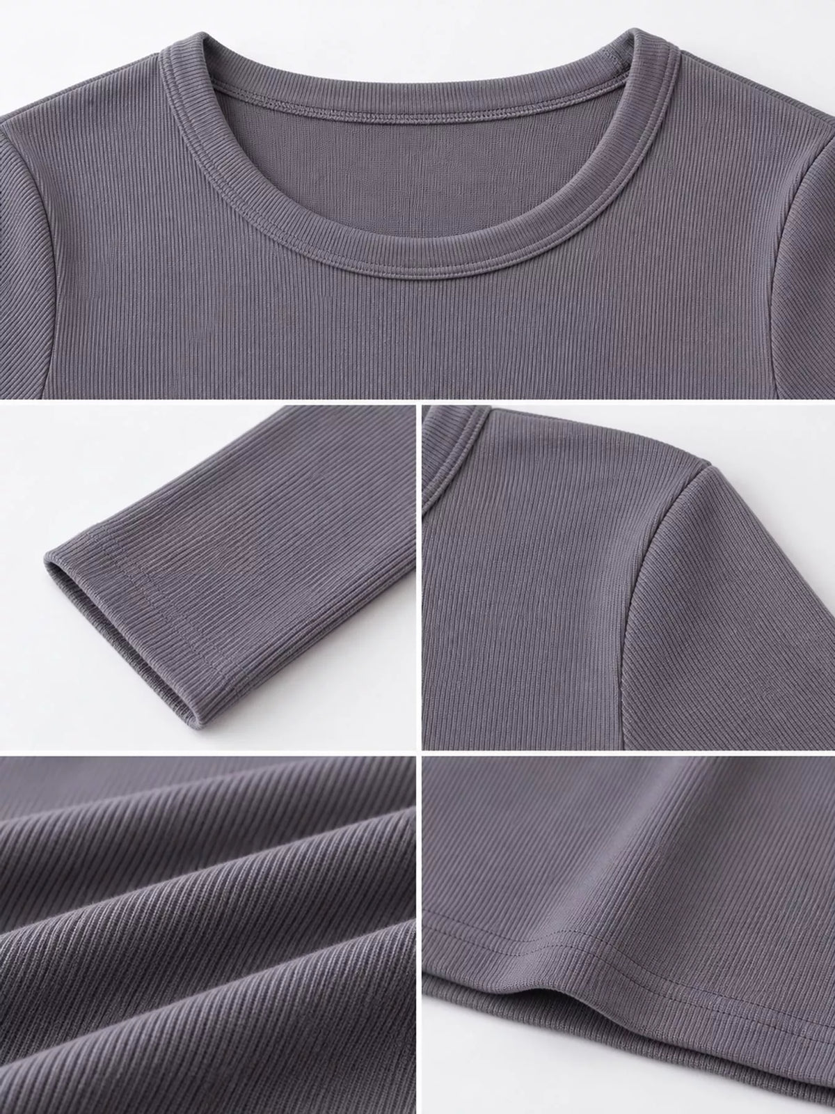 Minimalist Slim-Fit Long Sleeve Crew Neck T-Shirt