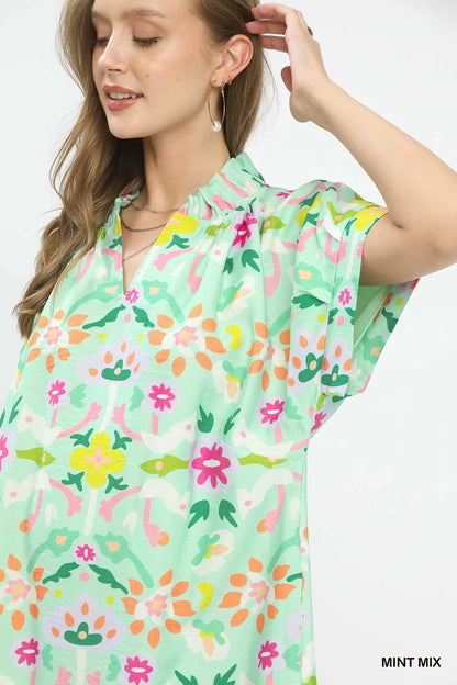 Umgee Abstract Floral Shift Dress