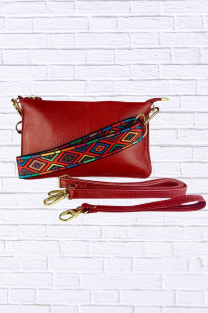 Tonya Leather Crossbody Red One Size
