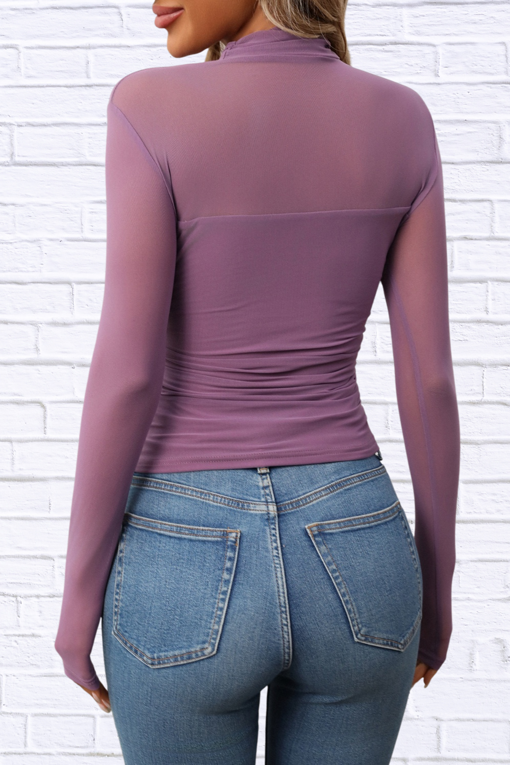 Mock Neck Long Sleeve Top