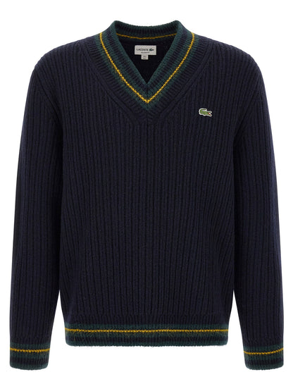 Lacoste Blue V-neck Sweater