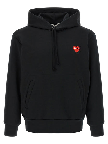 Comme Des Garçons Play Red Emblem Patch Hoodie