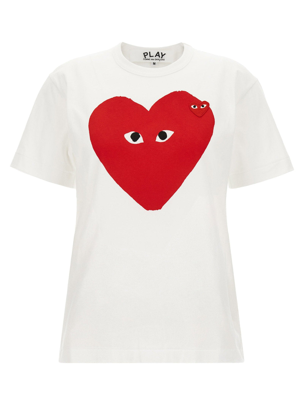 Comme Des Garçons Play White Double Heart Emblem T-shirt
