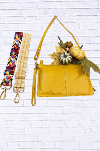Tonya Leather Crossbody Yellow One Size