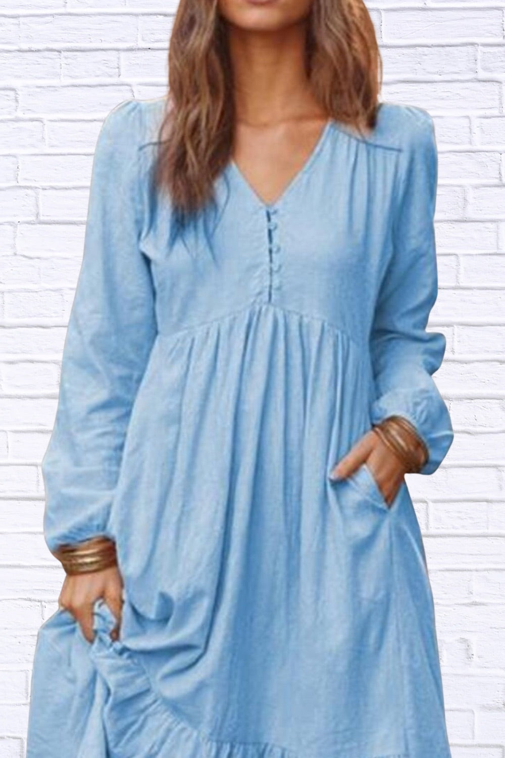 Plus Size V-Neck Tiered Maxi Dress | Flowy & Chic
