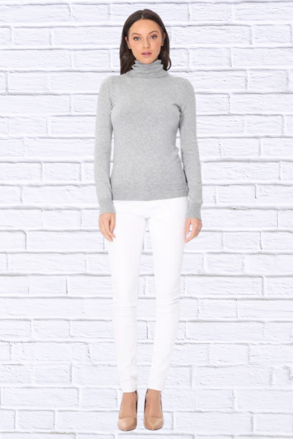 Turtleneck Spandex Stretch Pullover Sweater