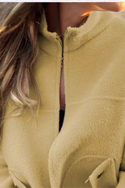 Full Size Textured Knit Zip Up Outerwear Plus Size