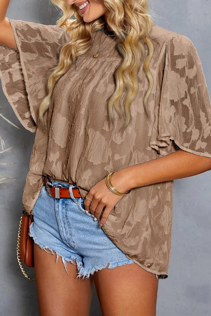 Applique Half Flutter Sleeve Top