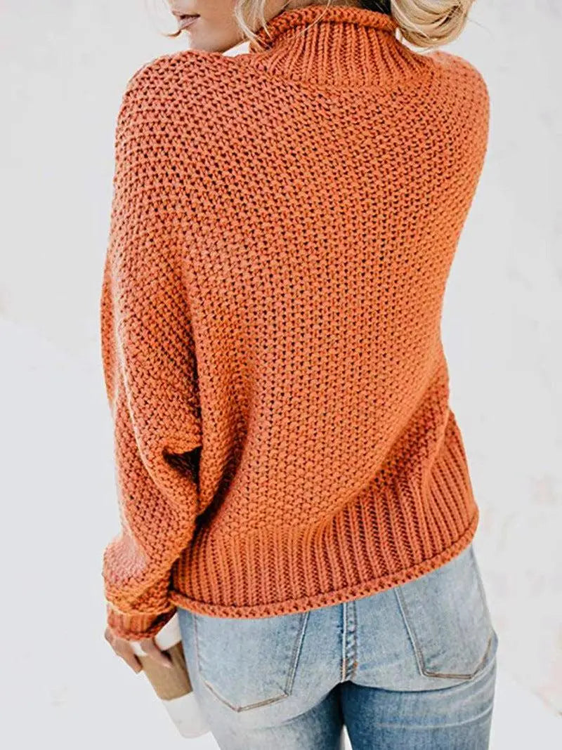 Dropped Shoulder Rolled Hem Sweater