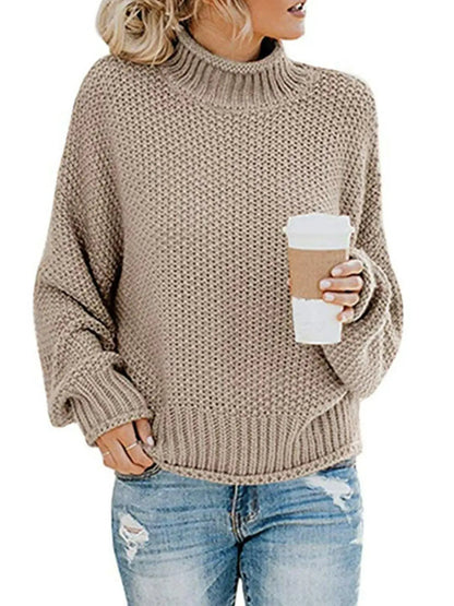 Dropped Shoulder Rolled Hem Sweater