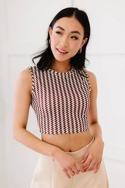 Retro Living Geometric Crop Top