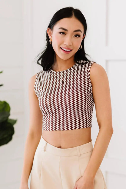 Retro Living Geometric Crop Top
