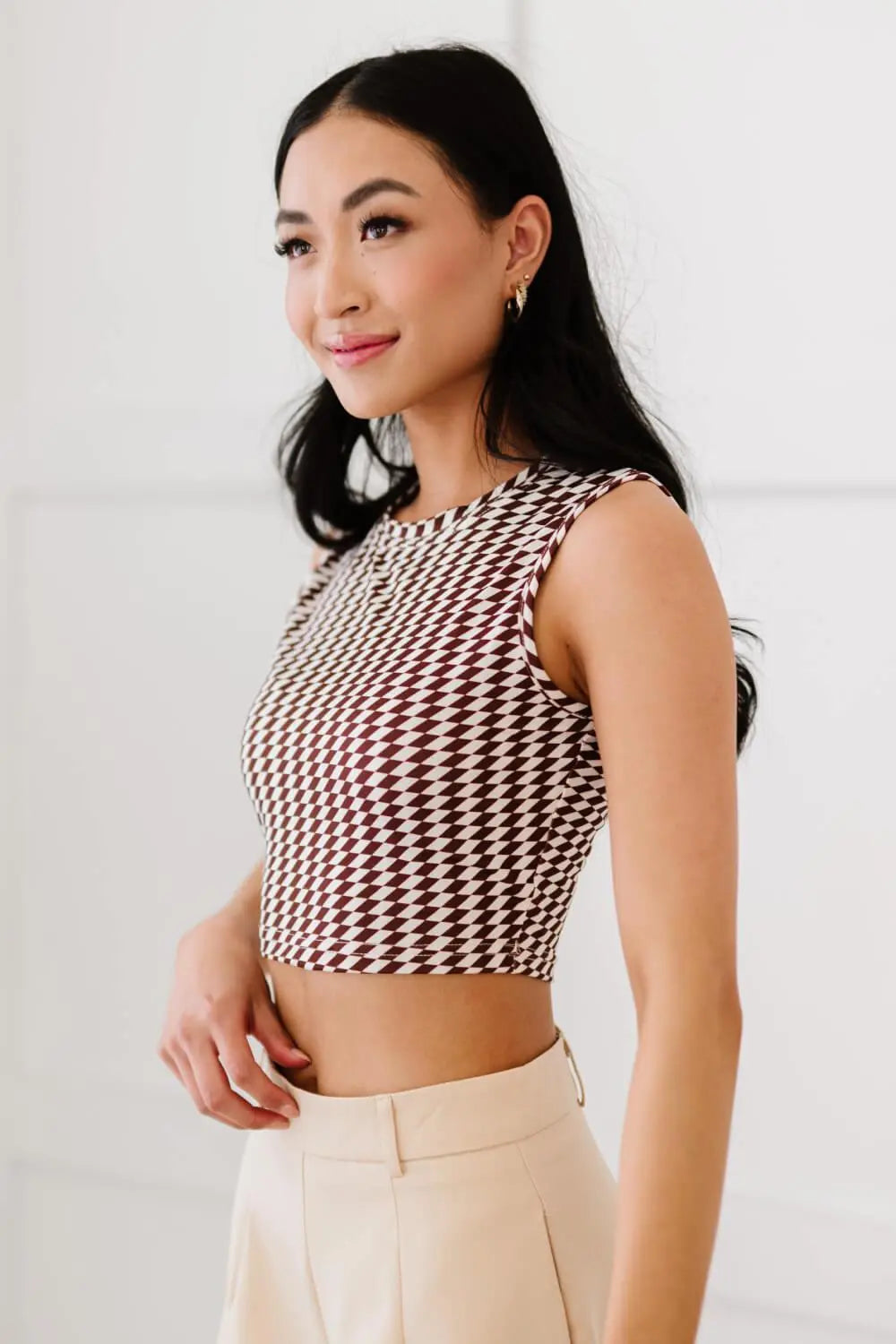 Retro Living Geometric Crop Top