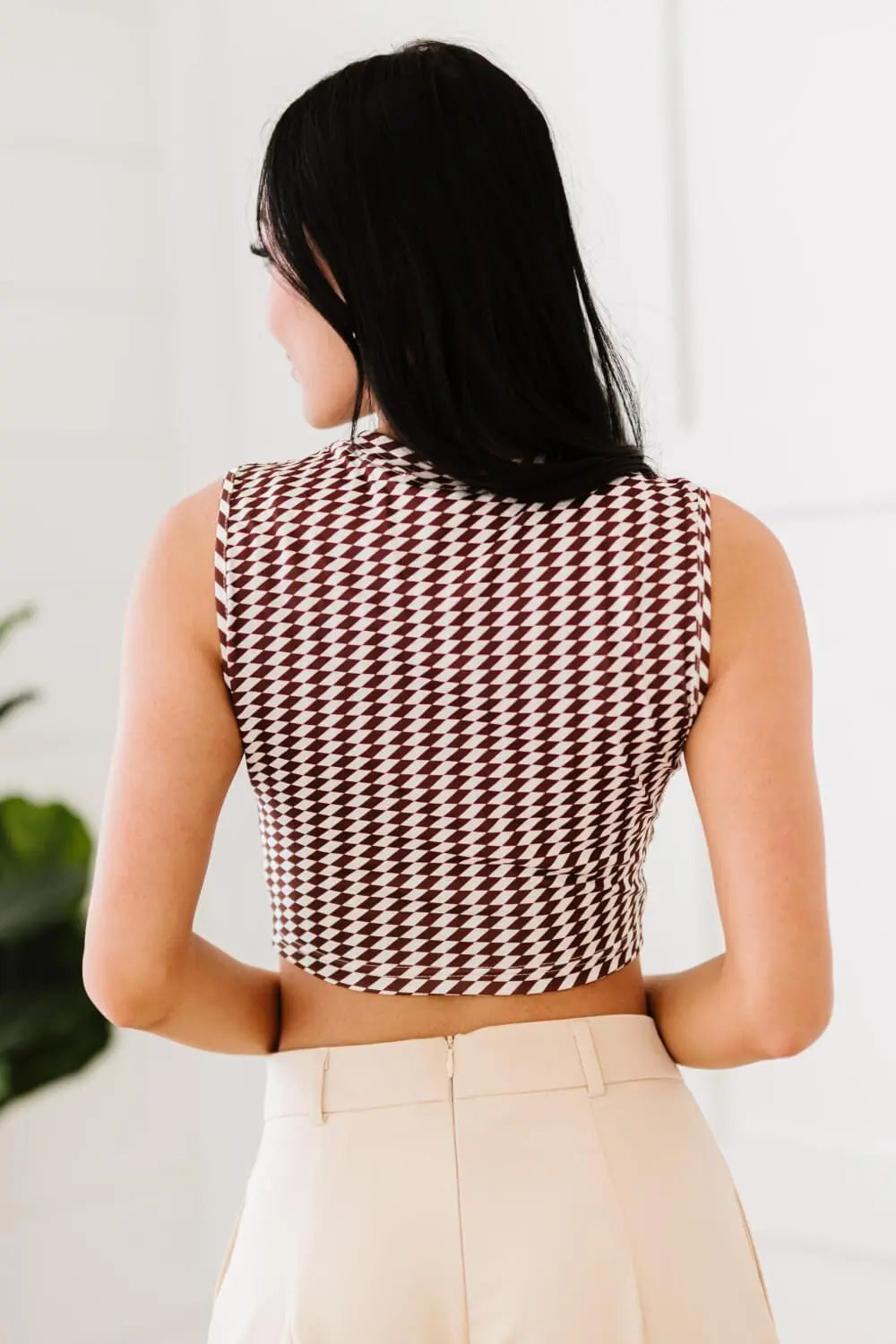 Retro Living Geometric Crop Top
