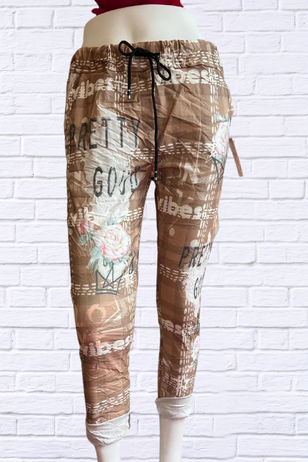Imported Cotton Sateen Stretch Bottoms Beige Pretty Good Vibes