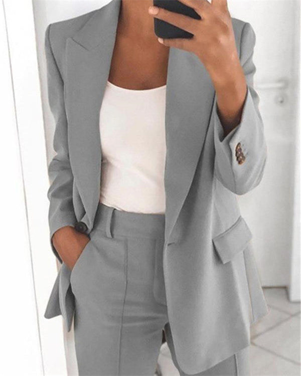 Clidress Classic Lapel Leisure Suit Blazer Coat