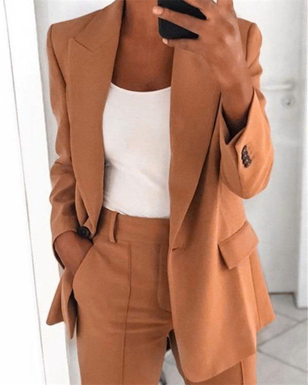 Clidress Classic Lapel Leisure Suit Blazer Coat