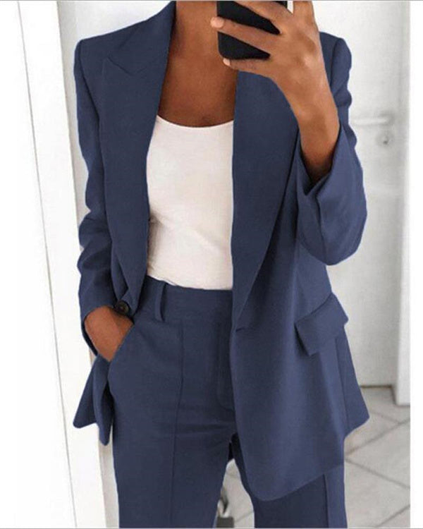 Clidress Classic Lapel Leisure Suit Blazer Coat
