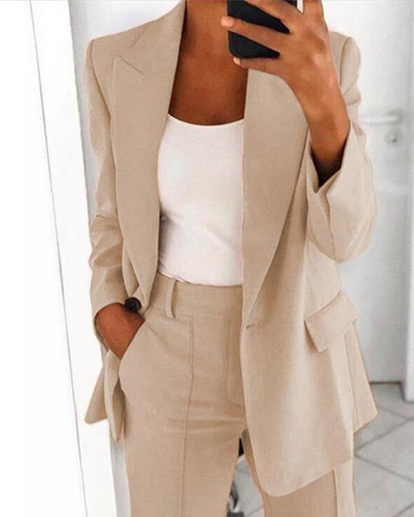 Clidress Classic Lapel Leisure Suit Blazer Coat