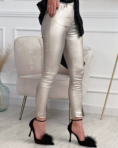 Clidress Metal Feel Leggings Pants