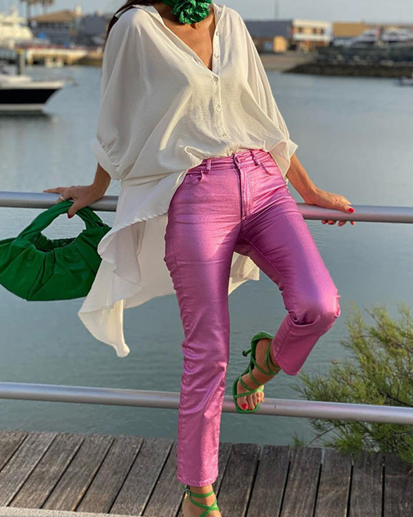 Clidress Metal Feel Leggings Pants