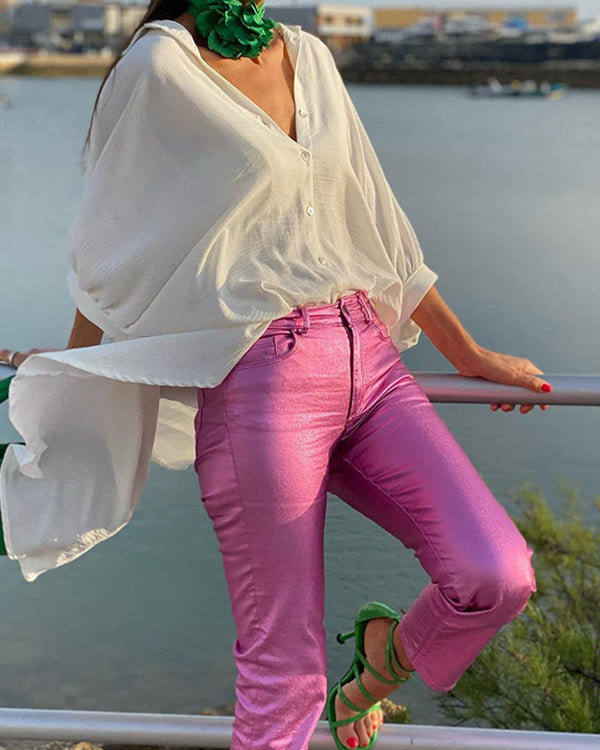 Clidress Metal Feel Leggings Pants
