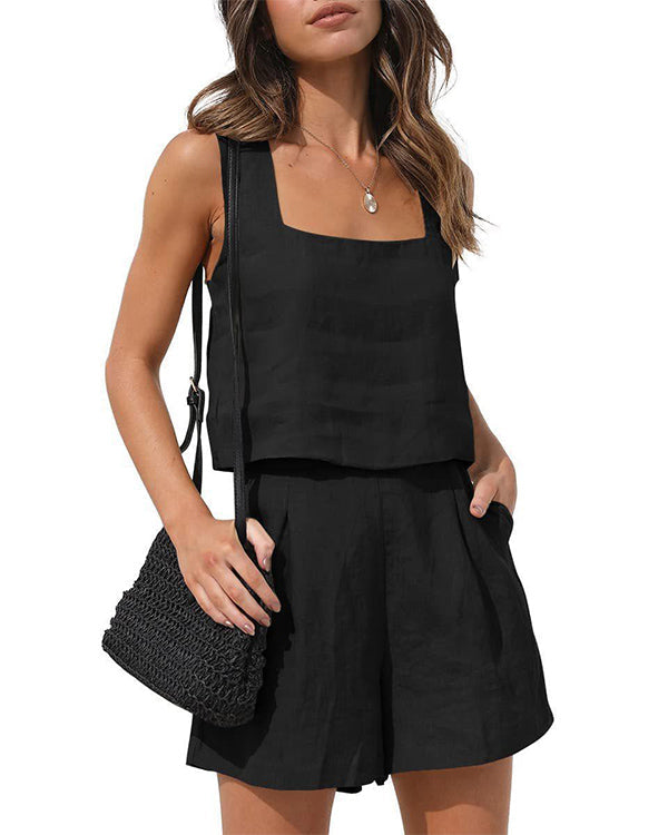 Clidress Tank Top & Shorts 2 Pieces Set