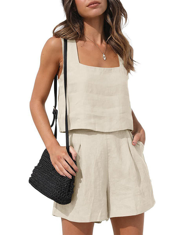 Clidress Tank Top & Shorts 2 Pieces Set