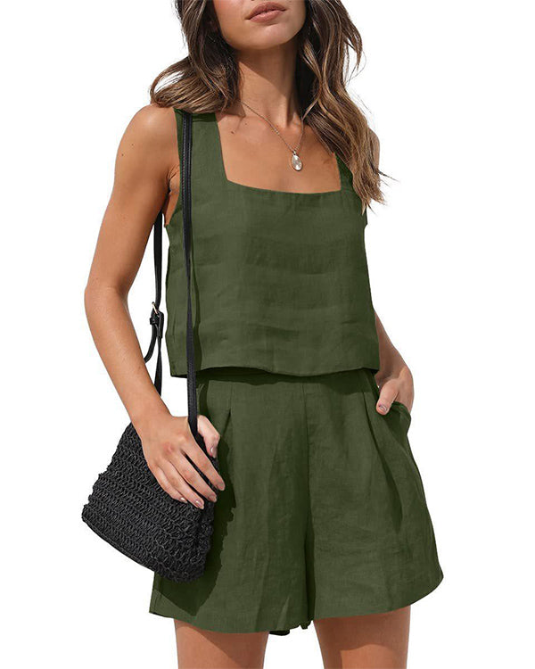 Clidress Tank Top & Shorts 2 Pieces Set