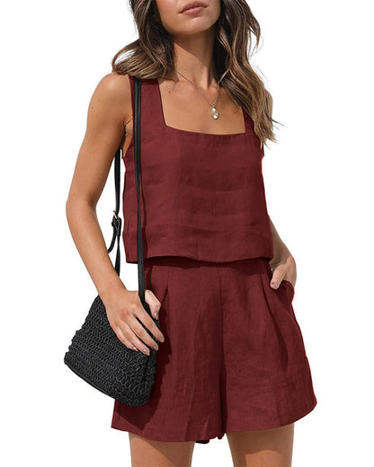 Clidress Tank Top & Shorts 2 Pieces Set
