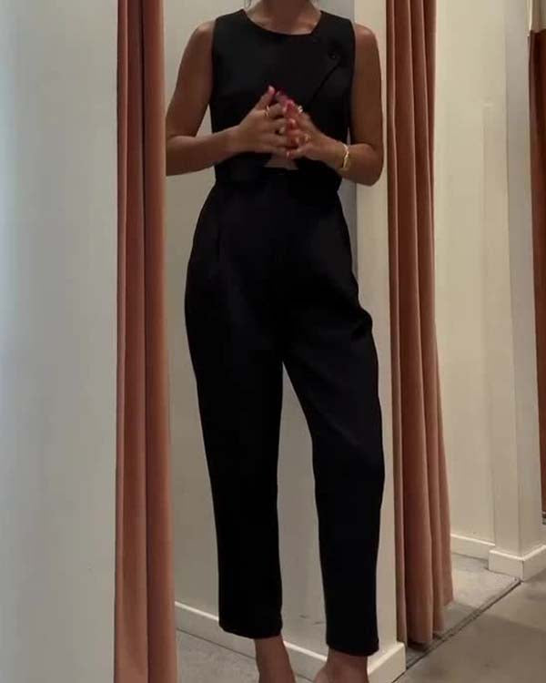 Clidress Crop Top & Straight Leg Pants OL Set