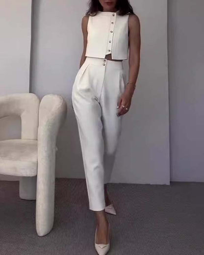 Clidress Buttons Up Top & Pants Set