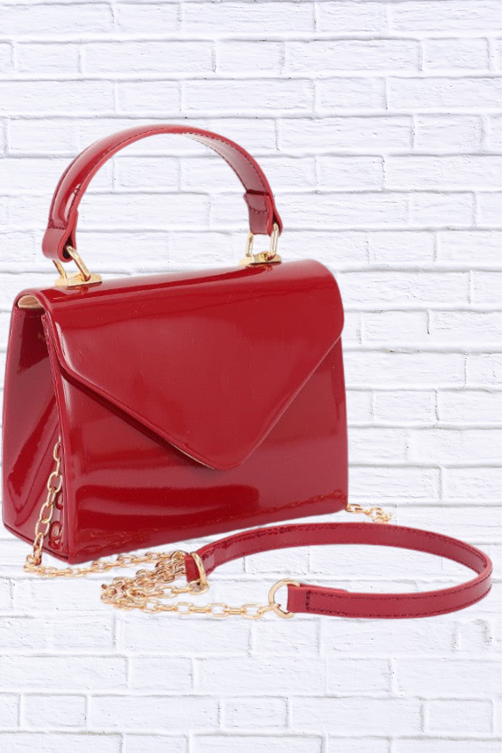 Patent Leather Top Handle Swing Bag