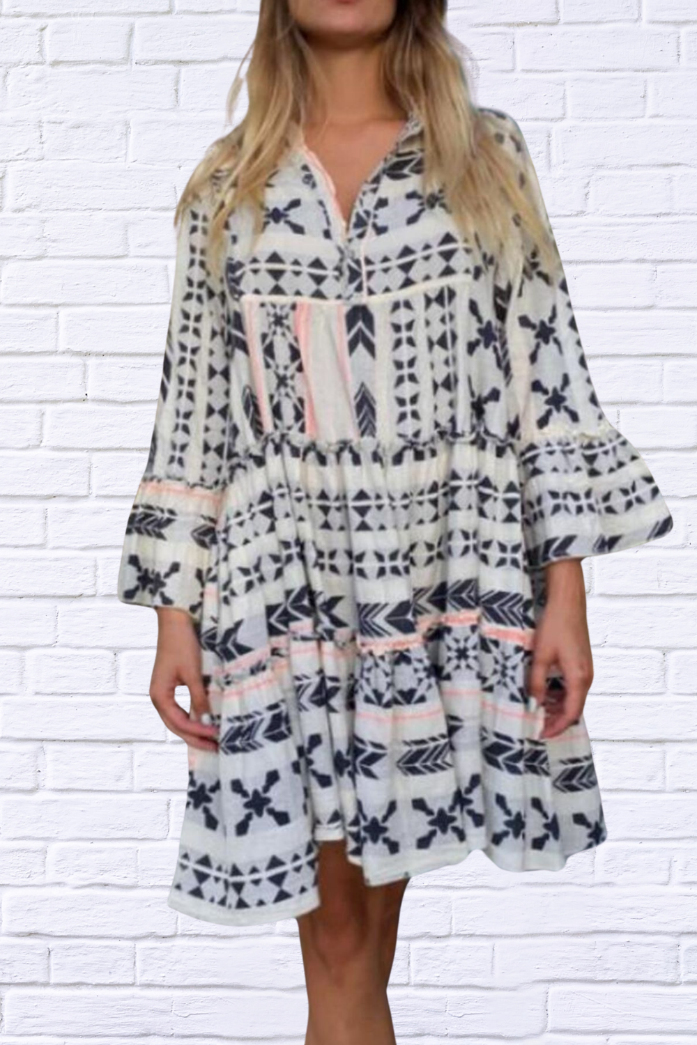 Printed Tierred Babydoll Dress
