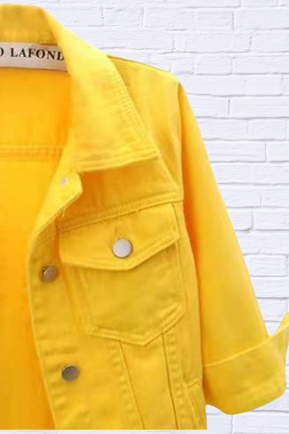 Full Size Cropped Denim Jacket Plus Size