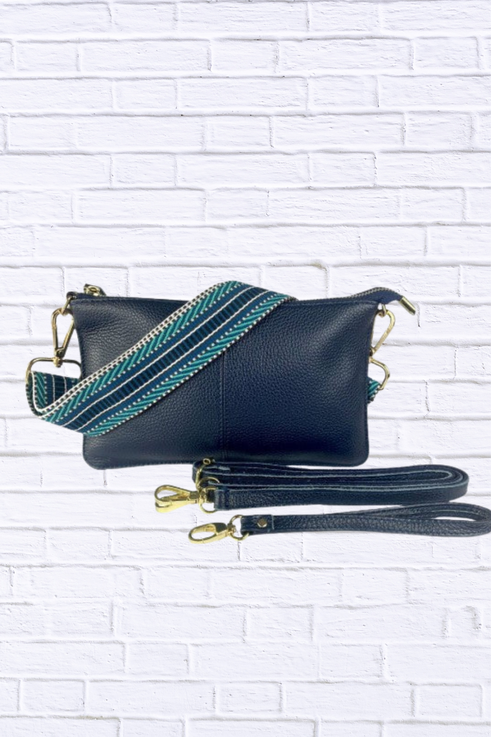 Tonya Leather Crossbody Blue One Size