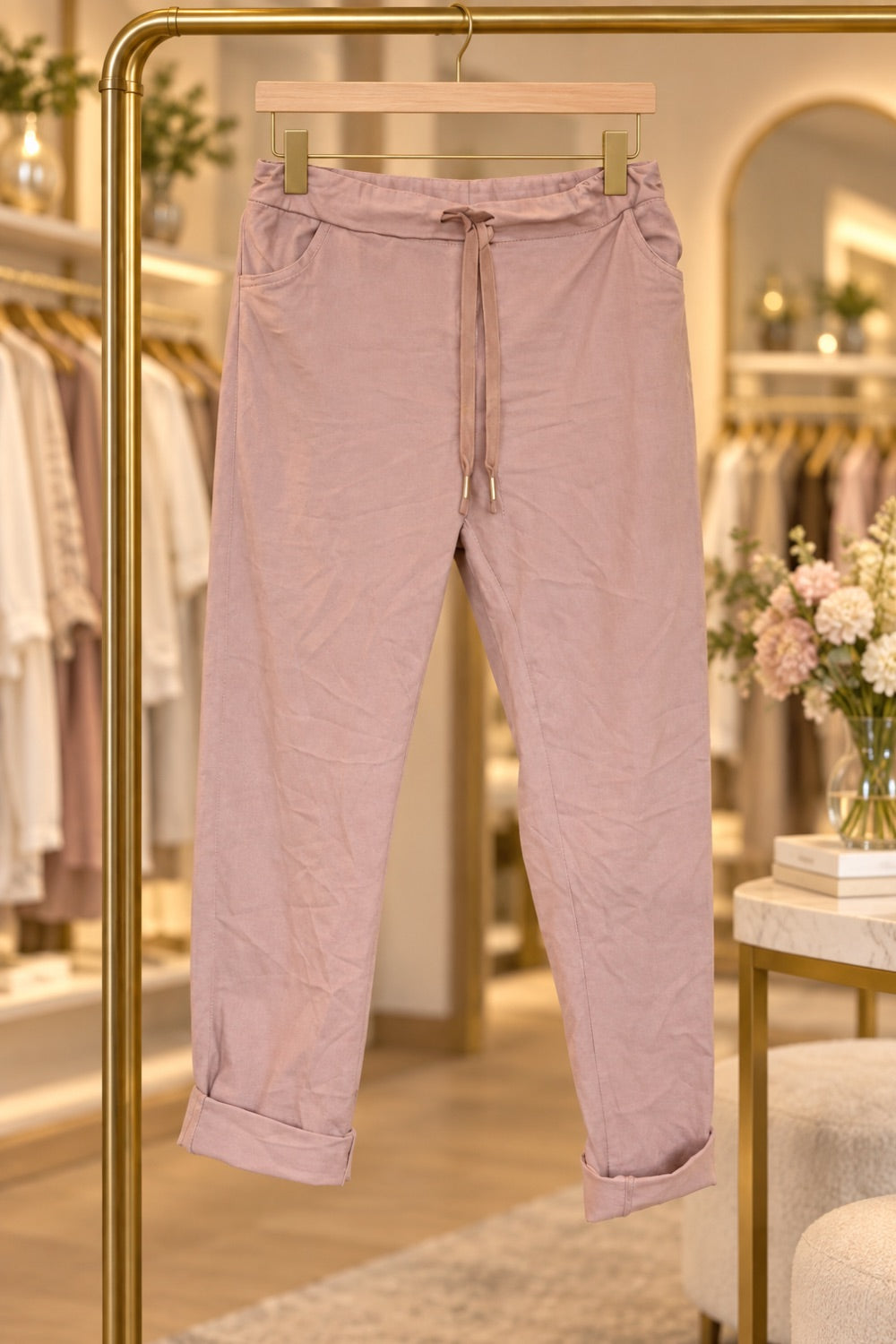 Relaxed Drawstring Pants with Pockets
