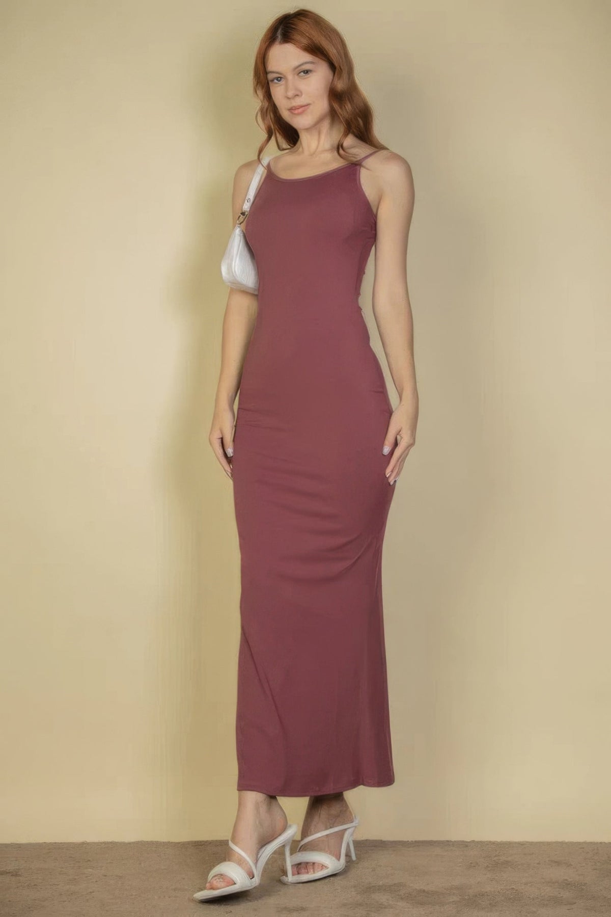Tina's Ribbed Mermaid Hem Camisole Maxi Dress