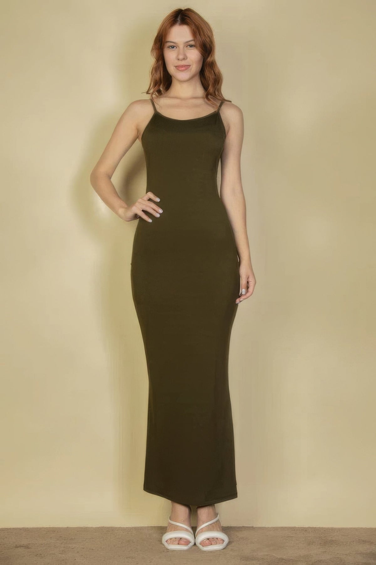 Tina's Ribbed Mermaid Hem Camisole Maxi Dress