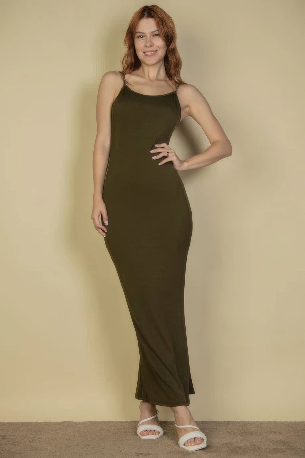 Tina's Ribbed Mermaid Hem Camisole Maxi Dress