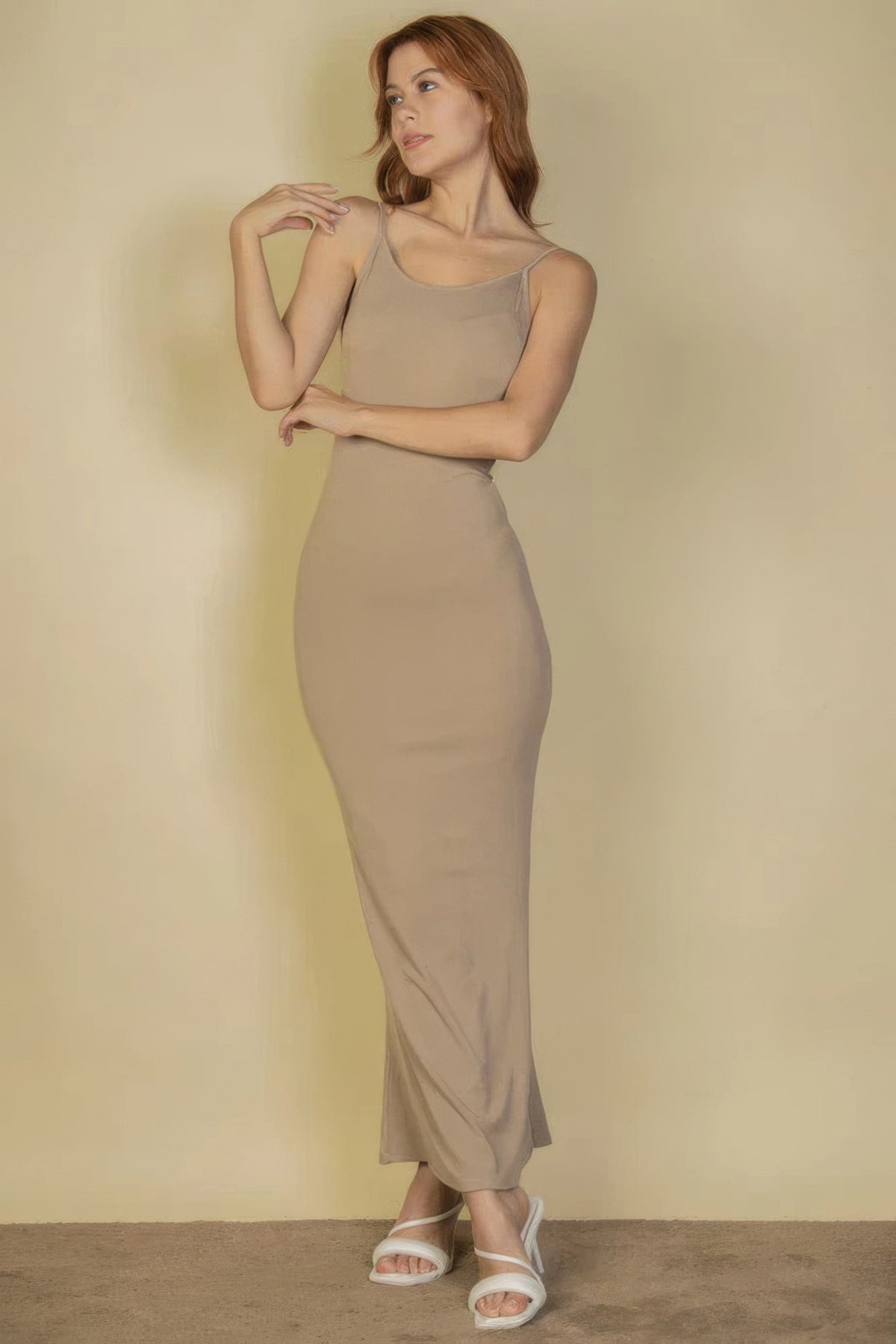 Tina's Ribbed Mermaid Hem Camisole Maxi Dress