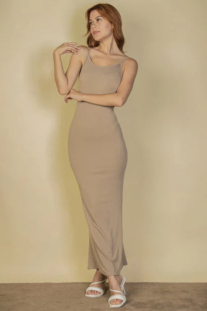 Tina's Ribbed Mermaid Hem Camisole Maxi Dress