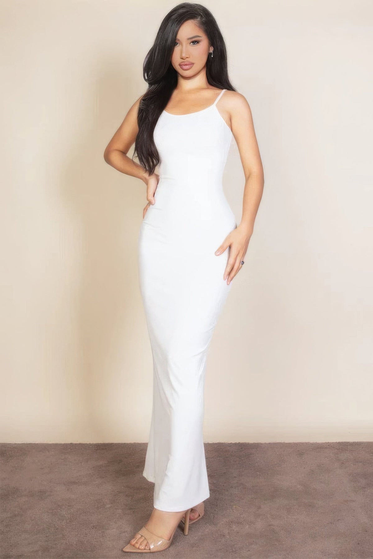 Tina's Ribbed Mermaid Hem Camisole Maxi Dress