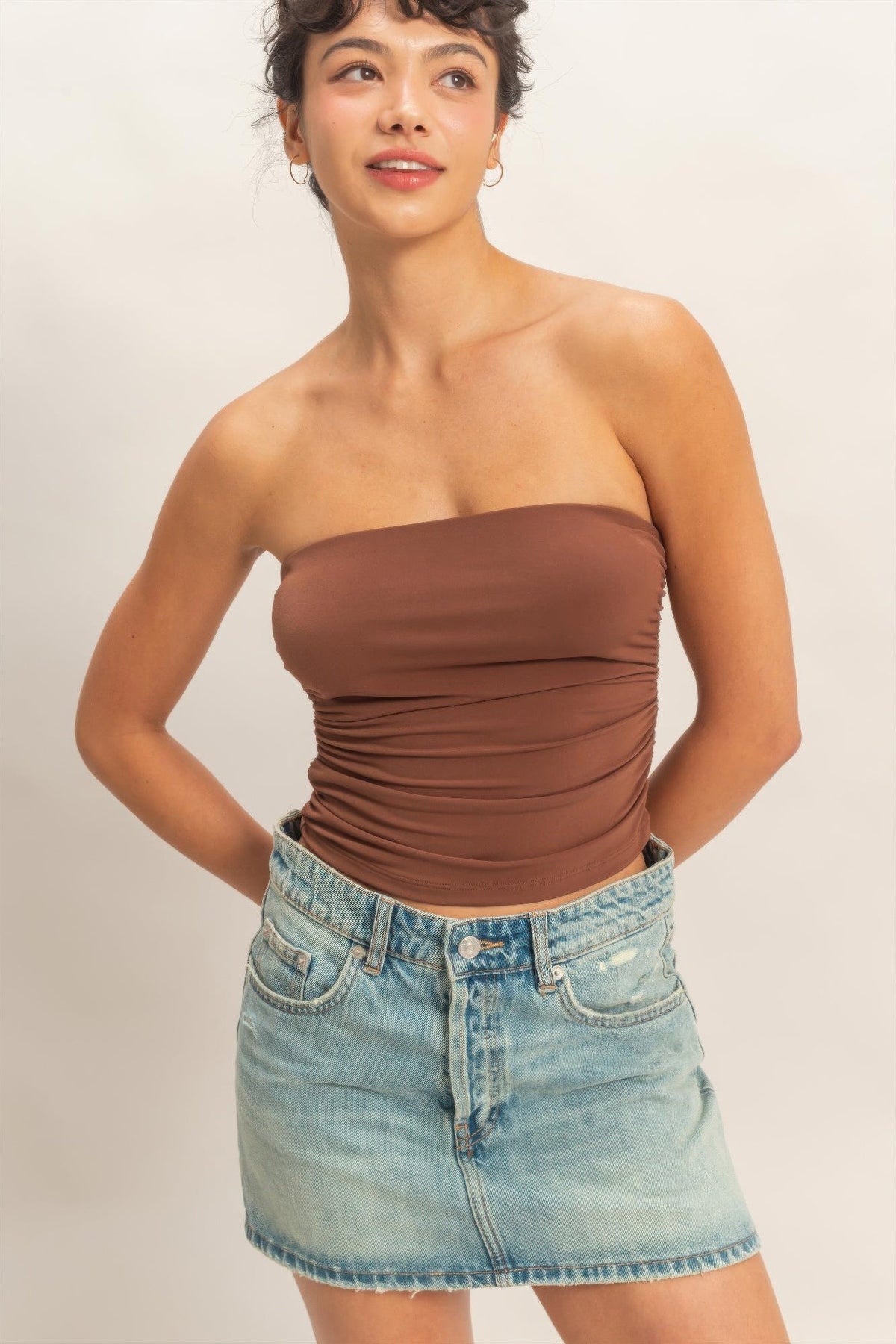 Ruched Bandeau Top