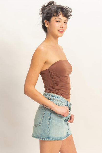 Ruched Bandeau Top